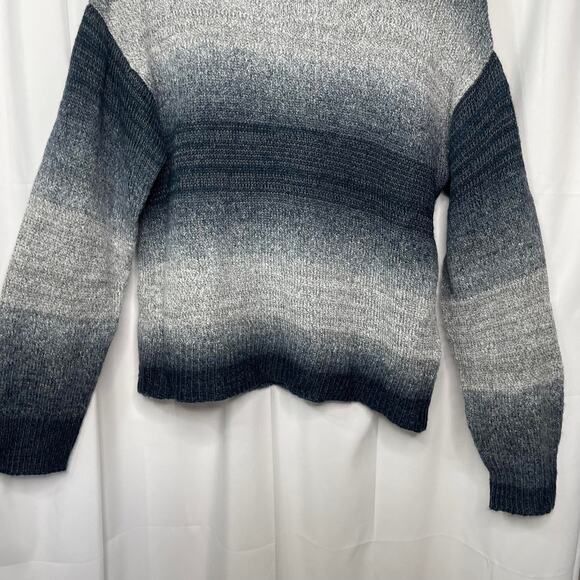 Apt 9 knit top sweater women's size medium gray blue stripe mock turtleneck - Picture 4 of 15